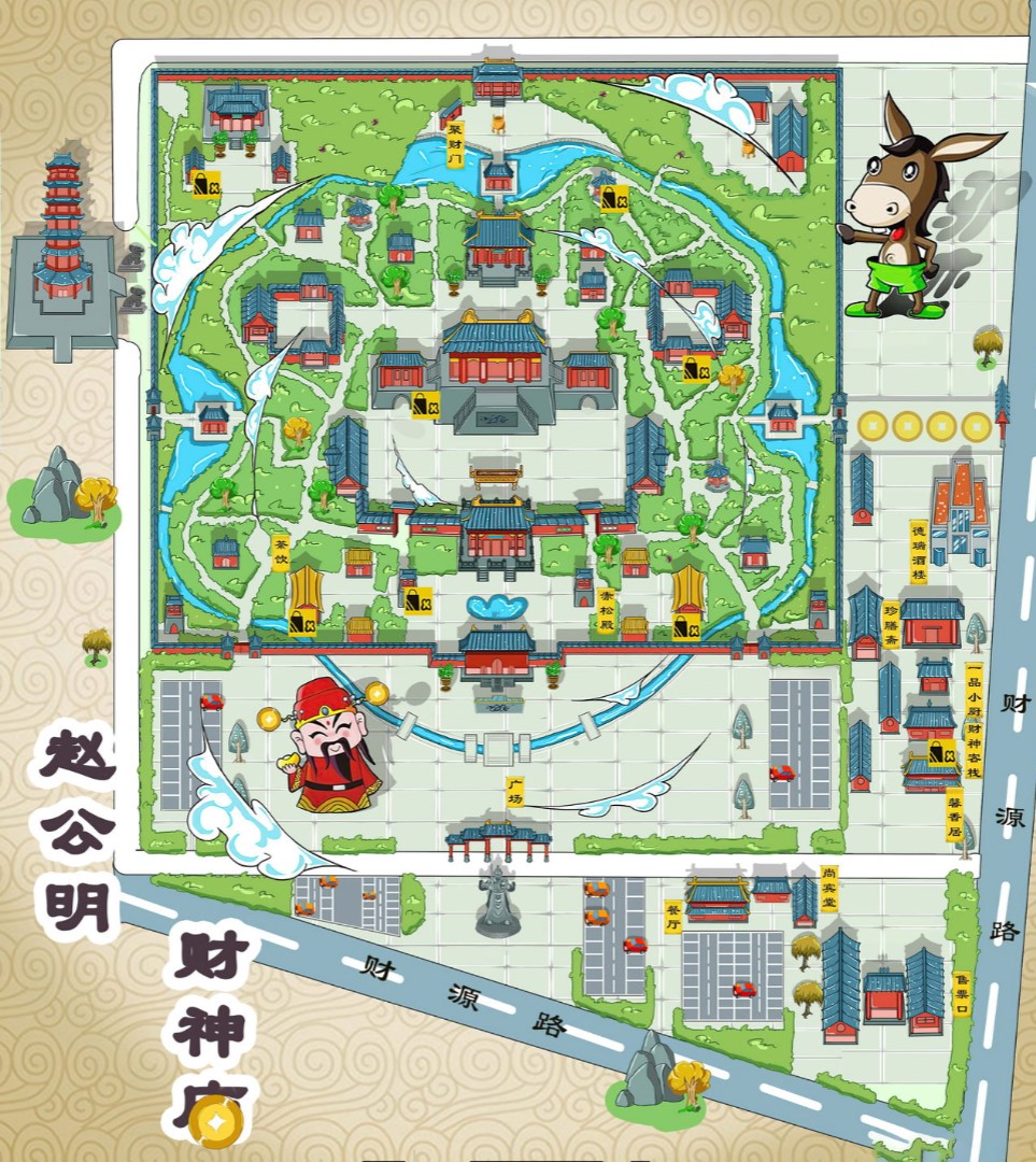 磁县寺庙类手绘地图